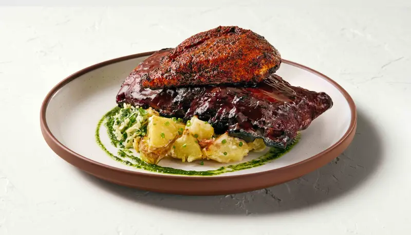 BBQ Ribs + Cajun Chicken