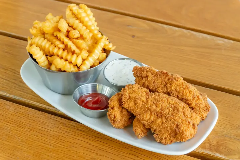 chicken strips + fries