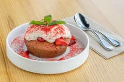 Strawberries and Cream Olive Oil Cake